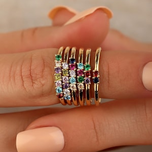 Family Birthstone Ring: Multi Birthstone Rings, Grandma Ring, Birthday Gift for Her, Mother’s Day Gift