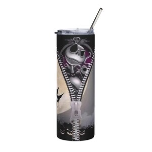 Skeleton Stainless Steel Tumbler, Halloween Gift, 20oz Mug, Spooky Drinkware, Scary Travel Cup