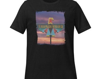 Thunderbird Cottage T-Shirt - Vintage Leuchtreklame Foto-T-Shirt aus Riverside, Kalifornien