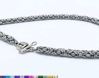 Byzantine BDSM Slave Collar Choker Necklace Silver Base