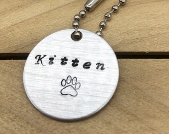 Kitten BDSM Collar Slave Tag, Gorean, Keychain,DDlb Collar, DDlb tag, Submissive Jewelry