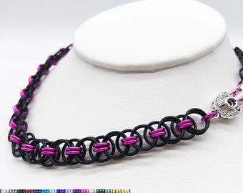 BDSM Chainmaille Slave Collar Choker Necklace Black Base