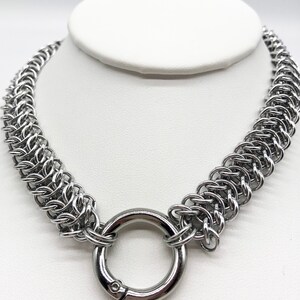 Elf Bridge BDSM Gorean Slave Collar Choker Necklace 0-Bright Aluminum