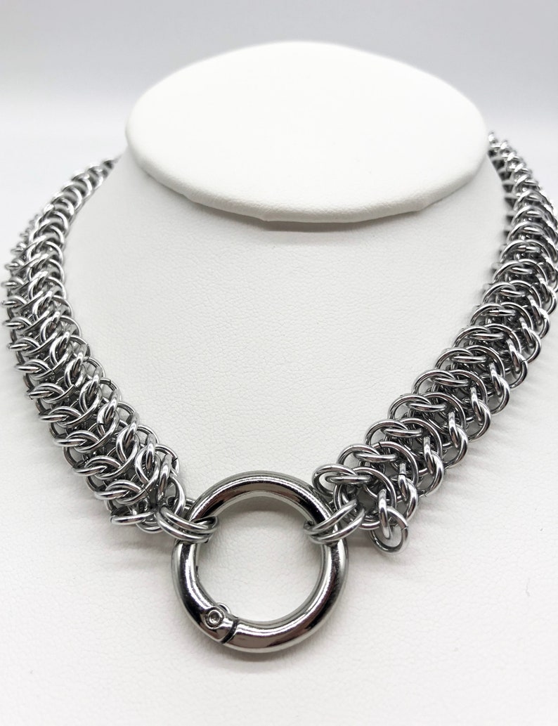 Elf Bridge BDSM Gorean Slave Collar Choker Necklace 0-Bright Aluminum