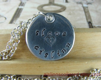 Custom "Slave" Handstamped Pendant Necklace