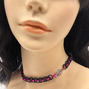 BDSM Chainmaille Slave Collar Choker Necklace Black Base image 5