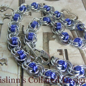 Ocean Waves BDSM Slave Collar Choker Necklace Silver Base image 4