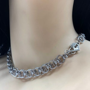 Bright Helm Weave BDSM Slave Collar Choker Necklace image 2