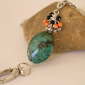 Turquoise Lanyard, ID Holder, Turquoise Badge Necklace, Key Lanyard, Fancy Lanyard, Sporty Lanyard, Badge Holder Necklace, Key Fob