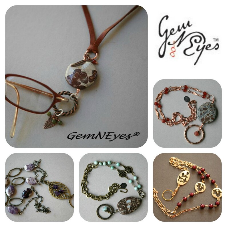 Butterfly Gemstone Eyeglass Holder Necklace/id Lanyard/badge Etsy