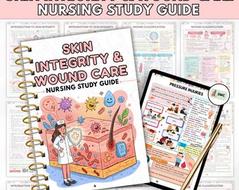 Wound Care Nursing Study Guide Hyperlinked | Skin Integrity & Healing Notes | 65+ Pages Nursing School Study Aid | Instant Download