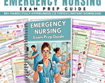 Notfall Nurse Exam Studierführer | Druckbare 80-seitige Übersichtsarbeit | Digitales PDF mit Hyperlink