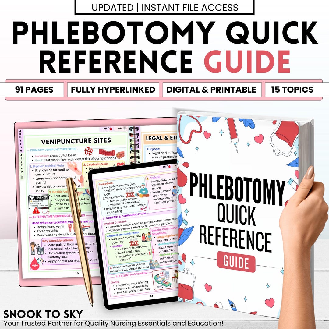 Phlebotomy Study Guide PDF | Venipuncture Notes | Order of Draw Chart ...