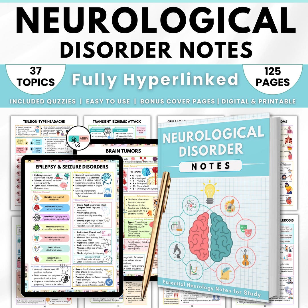 Neurology Nursing Study Guide | Neuro Disorders Cheat Sheets | Nursing ...