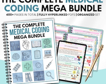 Ultimate Medical Coding Bundle PDF | 400+ Pages ICD-10 CPT Training, Worksheets, Quizzes & Terminology Guide | Healthcare Study Pack