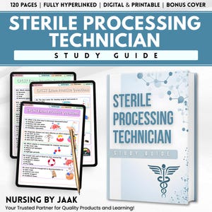 CRCST-studieguidepaket hyperlänkat | Examensfrågor för steril processteknik i PDF-format, förberedelse för sjuksköterskestudenter, omedelbar digital nedladdning