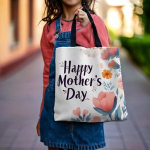 Muttertags-Einkaufstasche, Geschenk für Mutter, umweltfreundliche Einkaufstasche, Frühlingsblumen-Entwurf, nette Tasche für jeden Anlass, Geschenk für Mutter Geburtstag