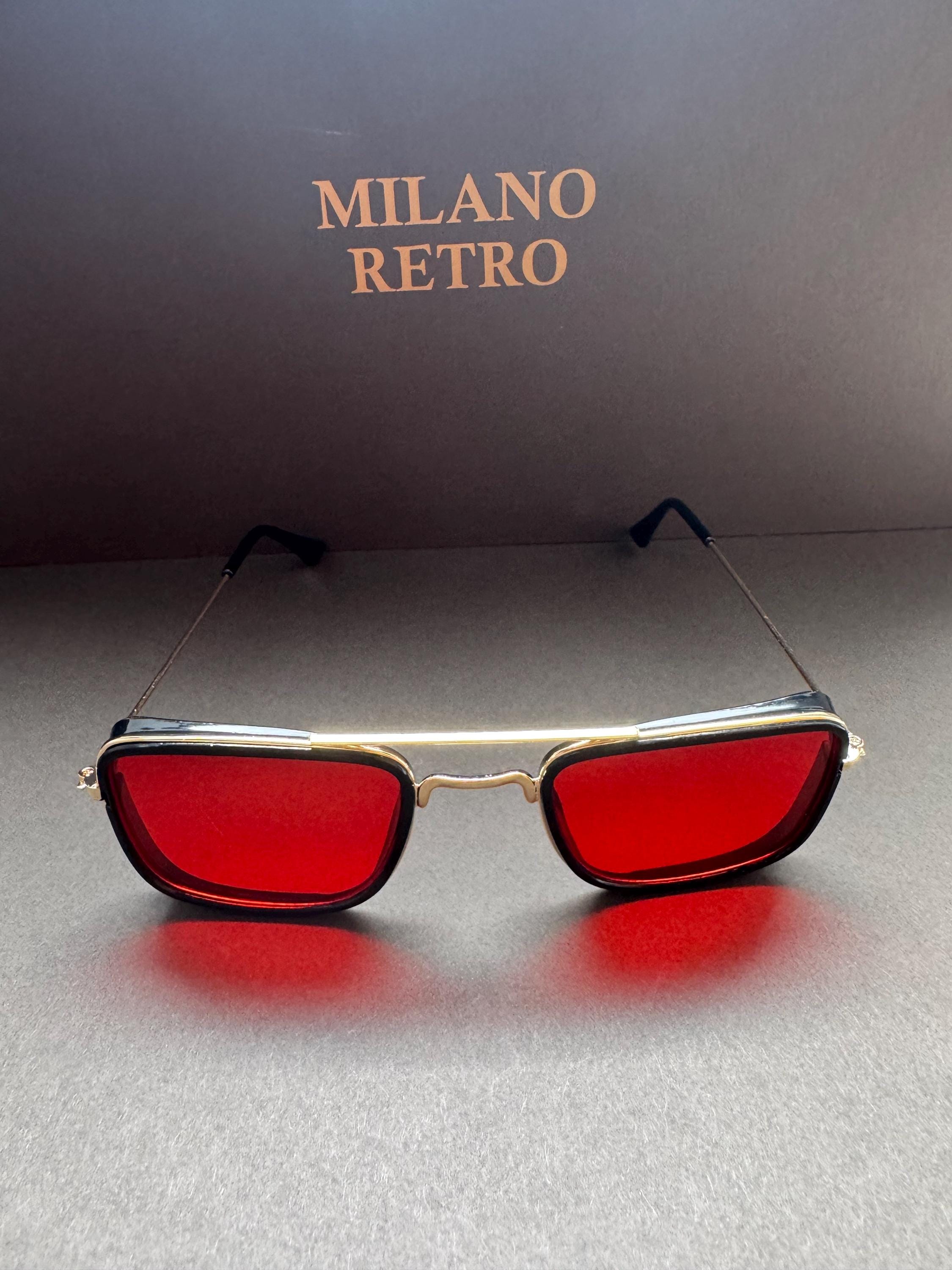 Vintage Best Company Sunglasses Gray Red Square Frames with 