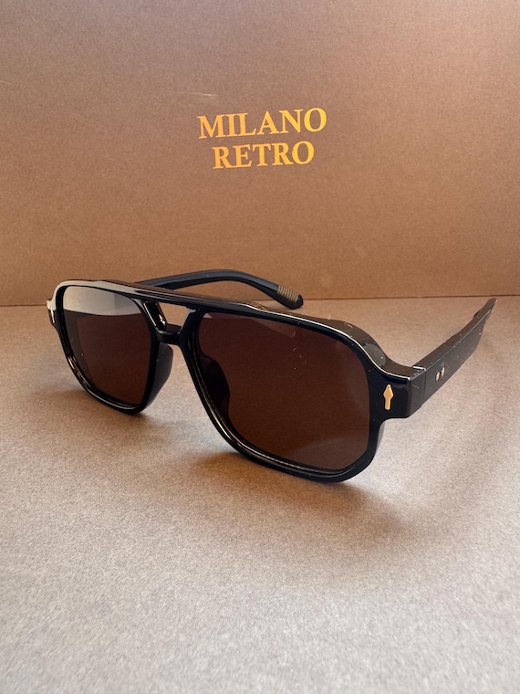 Retro Square Aviator Sunglasses with UV Protection Retro Square Aviator Sunglasses Women Men 70s Vintage Trendy  main image 2