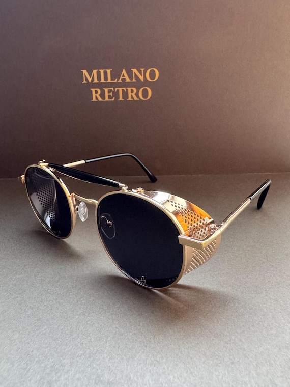 Steampunk Sunglasses: Gold Edition, UV400 Protection, Festival Style