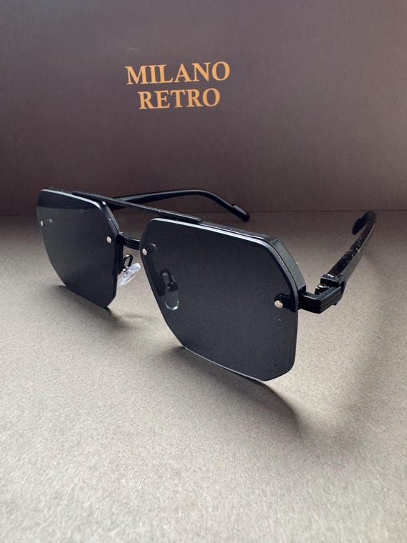 Vintage Hexagonal Black Sunglasses: Unisex UV400 Protection  display picture 3