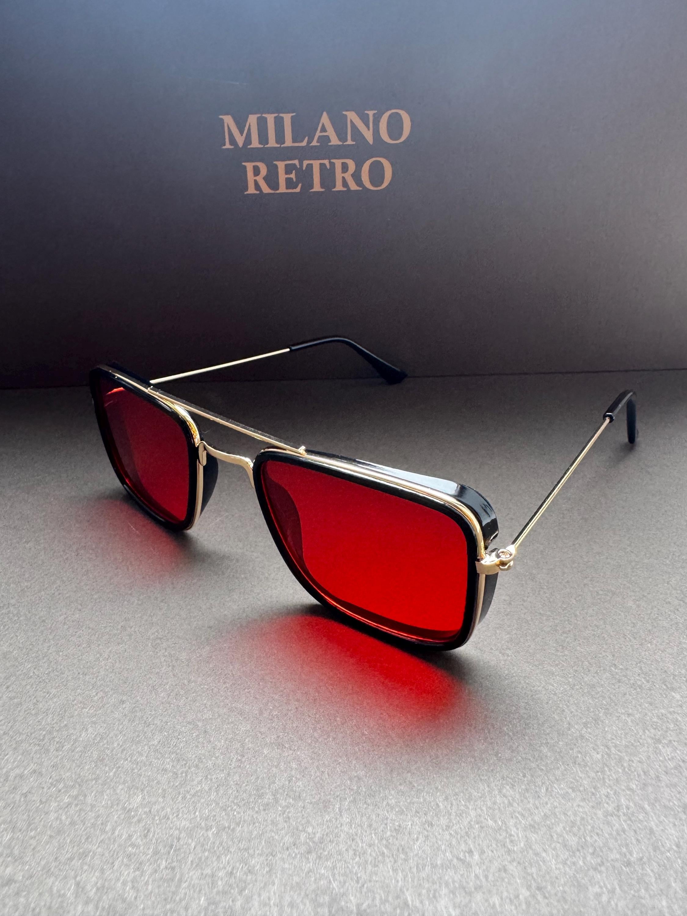 Vintage Best Company Sunglasses Gray Red Square Frames with Red Lenses Silver Red Sunglasses for Men for sale | eBay main image 4