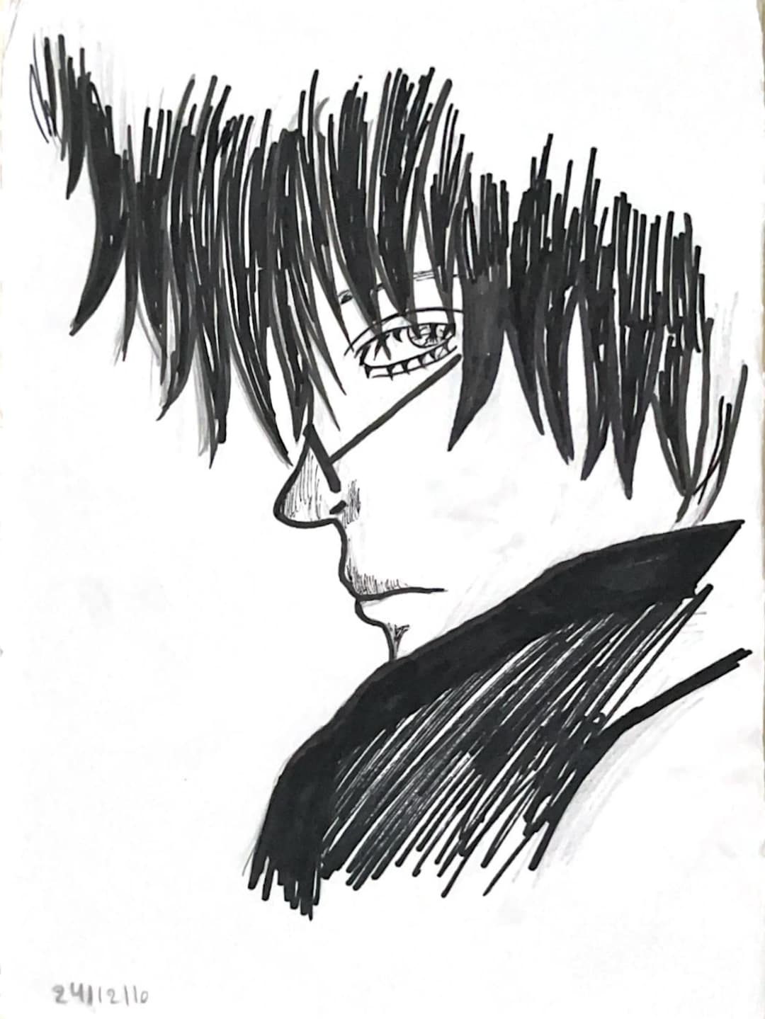 Expressive Black and White Manga Art Set: Hand-drawn Anime Style Wall ...