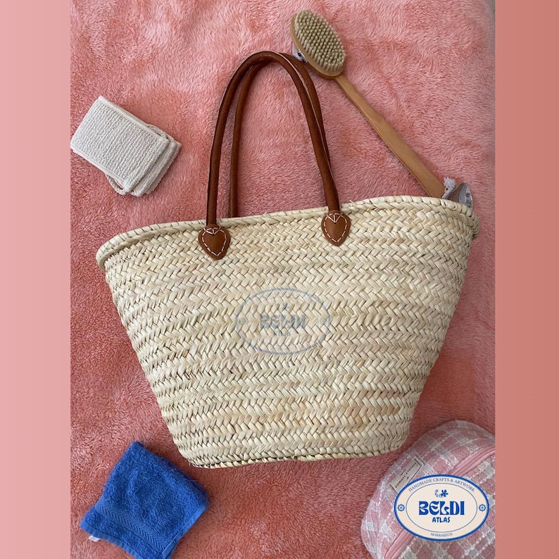 Large Shopping Bag / Straw Tote Bag / Straw Shoulder Bag / French Market Basket Bag / Large Tote Bag / Summer Bag / Beach Bag / Reusable Bag
