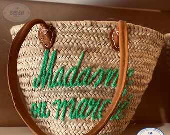 Handmade Moroccan Straw Tote Bag: French Market Basket, Summer Beach Purse