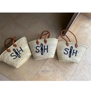Large French Straw Market Basket: Handwoven Beach Bag