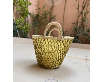 Personalized Moroccan Sequin Straw Basket: Embroidered Beach Tote, Bridal Shower Bag