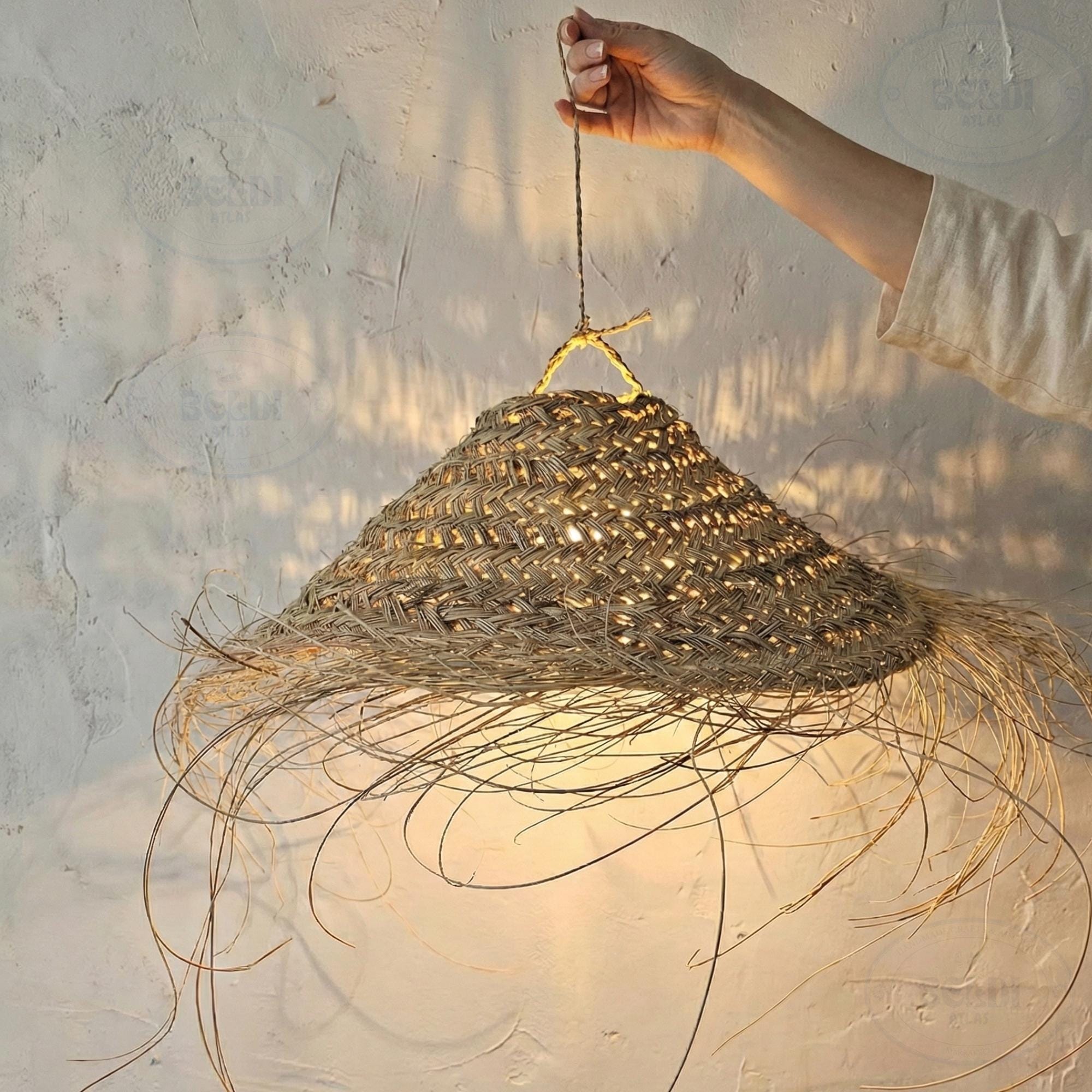 iDEGU Lapada a Sospensione Retrò LED Lapada a Soffitto in Legna
