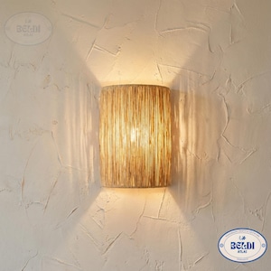 Handcrafted Raffia Wall Sconce: Moroccan Decor Lighting