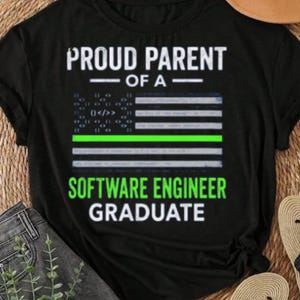 Camiseta para padres orgullosos de graduados en ingeniería de software, regalo de informática