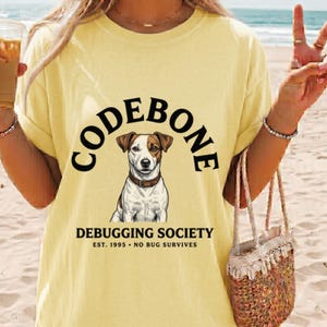 Code Bone Dog Lover T-Shirt,Debugging Society Programmer Apparel