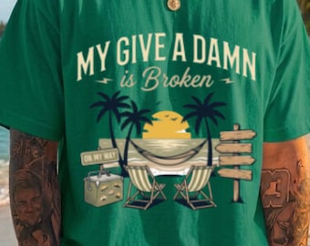 Mein „Mir doch egal“-T-Shirt mit dem Aufdruck „Broken Retro Sunset Graphic Tee Sarcastic Humor“