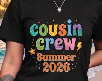 Cousin Crew Retro Sommerurlaub T-Shirt Familienausflug Partnerlook-Shirt