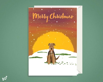 Dogs in the Snow Christmas card | Dog Lover Gift (A6 Size)