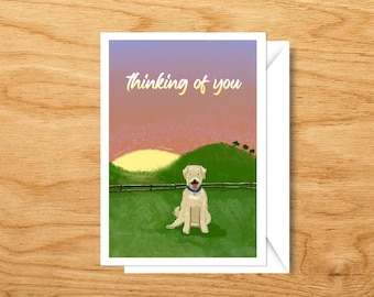 Golden Retriever 'Thinking of You' | A6 Greeting Card