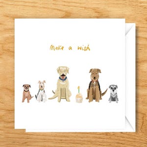 Faites une carte de voeux d'anniversaire pour chien | Carte carrée 5 x 5 po. 300 g