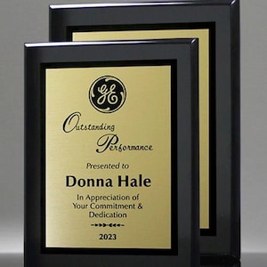 8&quot; x 10&quot; Black Piano Finish Award Plaque * 8x10 Recognition Plaque