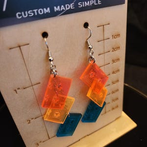Retro Cassette Tape Dangling Earrings,  nickel free, long or short