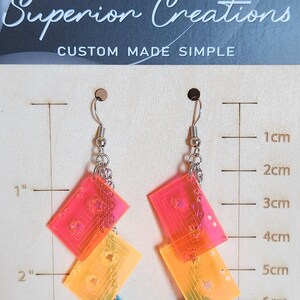Retro Cassette Tape Dangling Earrings, nickel free, long or short bild 2