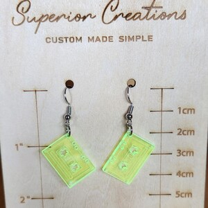 Retro Cassette Tape Dangling Earrings, nickel free, long or short bild 8