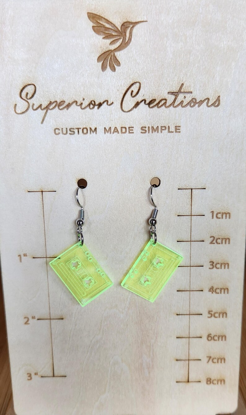 Retro Cassette Tape Dangling Earrings, nickel free, long or short bild 8