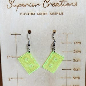 Retro Cassette Tape Dangling Earrings, nickel free, long or short bild 7