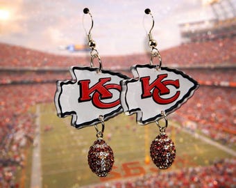 ANY Logo * Custom Football Team Logo Earrings – Sparkly Game Day Jewelry