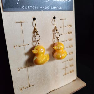Oversized Rubber Duck Earrings • Cute Statement Dangles • Available in Multiple Colors • Fun Jewelry