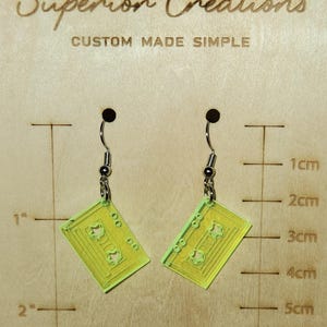 Retro Cassette Tape Dangling Earrings, nickel free, long or short bild 6
