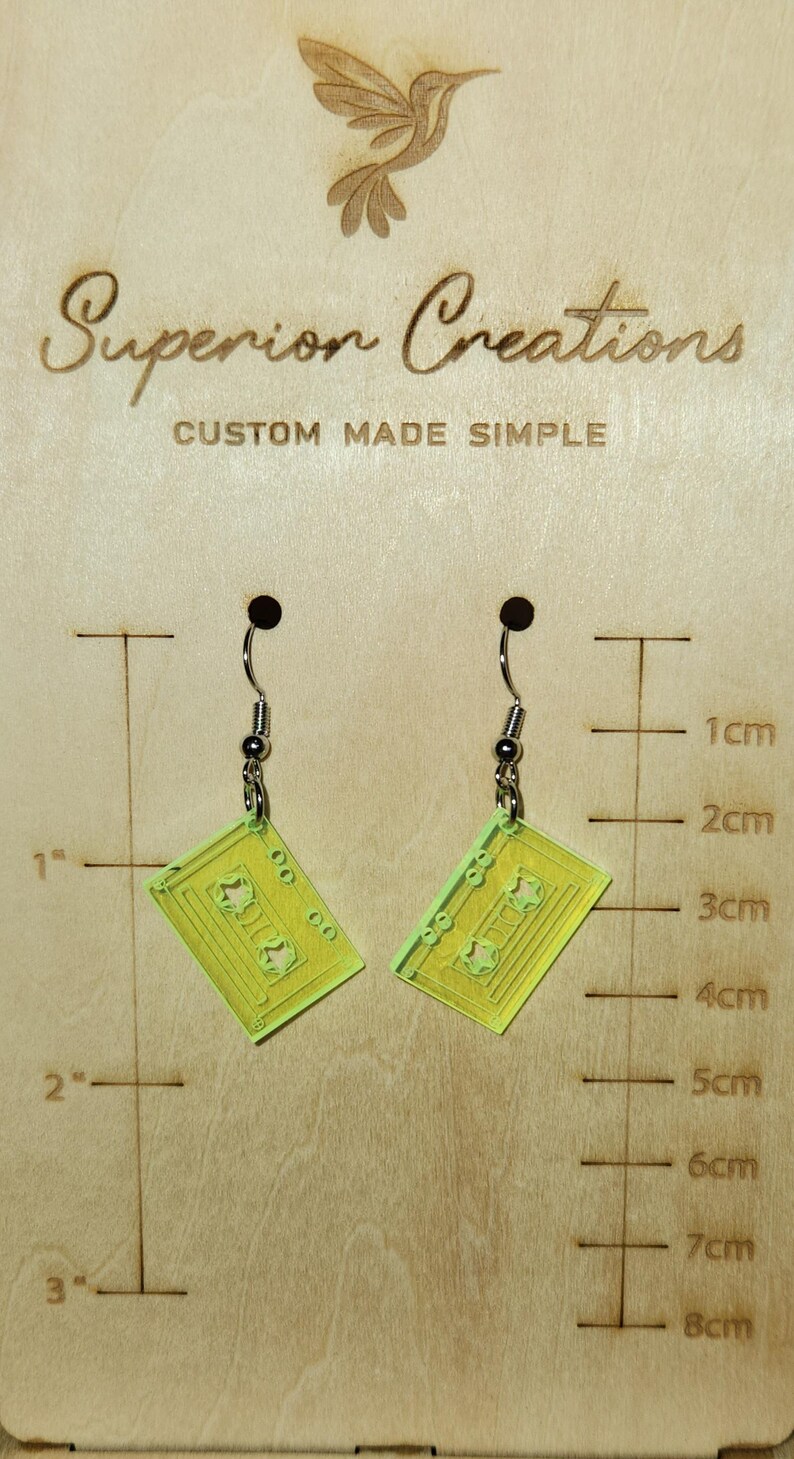 Retro Cassette Tape Dangling Earrings, nickel free, long or short bild 6
